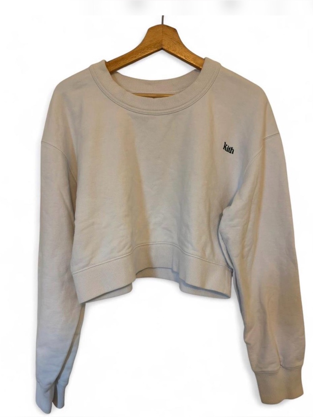 Kith Cropped Crewneck Sweatshirt - Cream